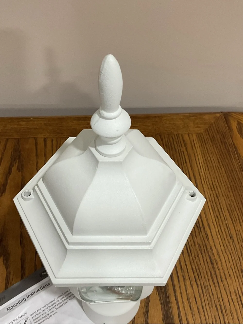 White Outdoor Post Lantern Light